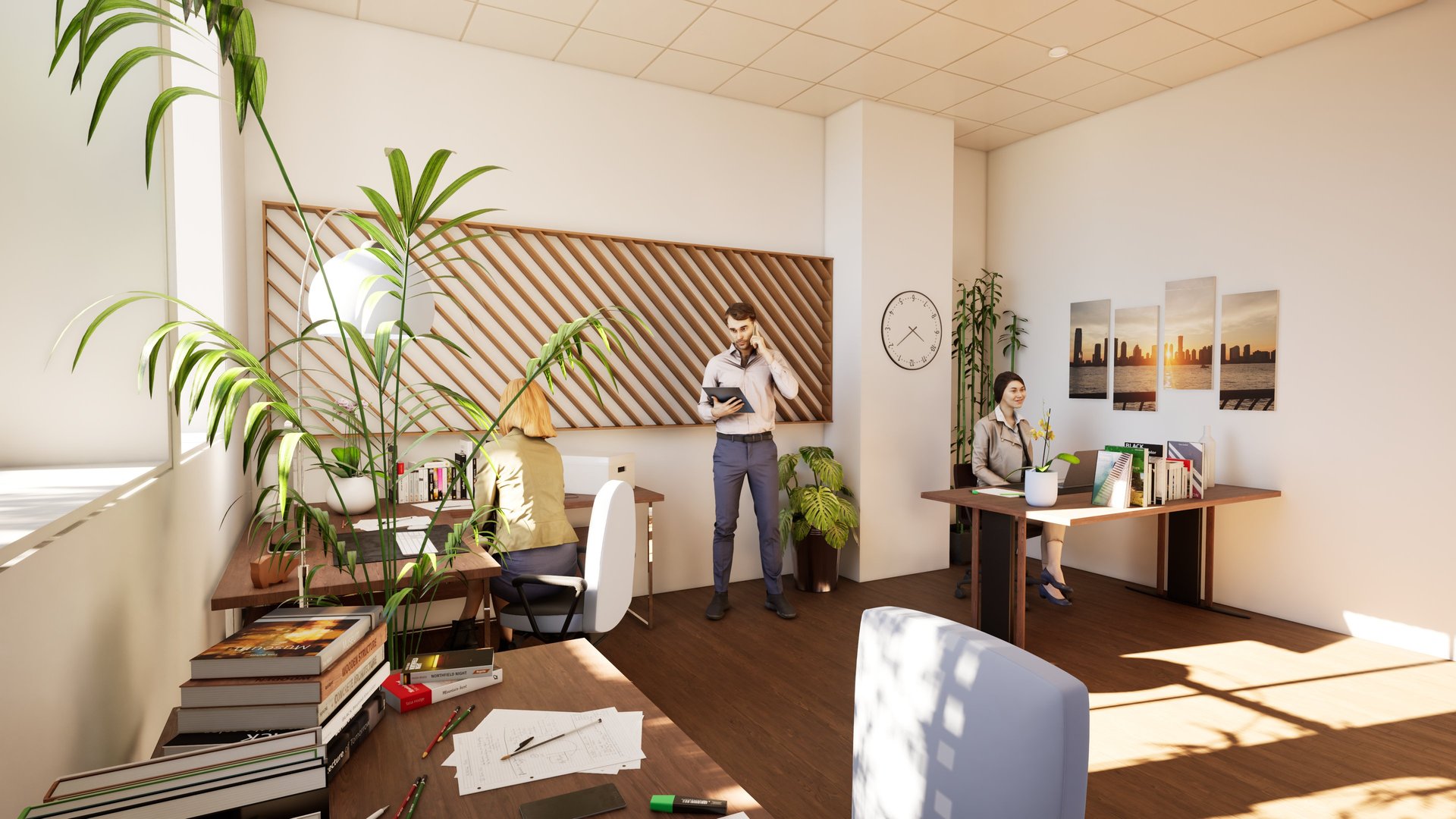Second floor office suite with biophilic planting